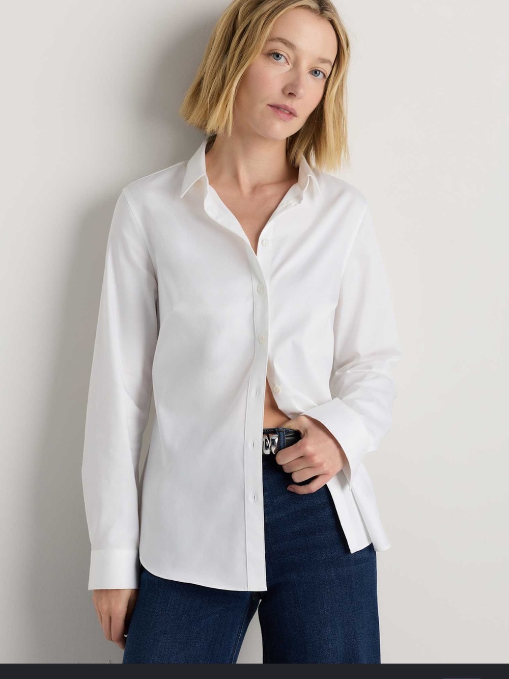 Quince White Women's Button-Down Shirt